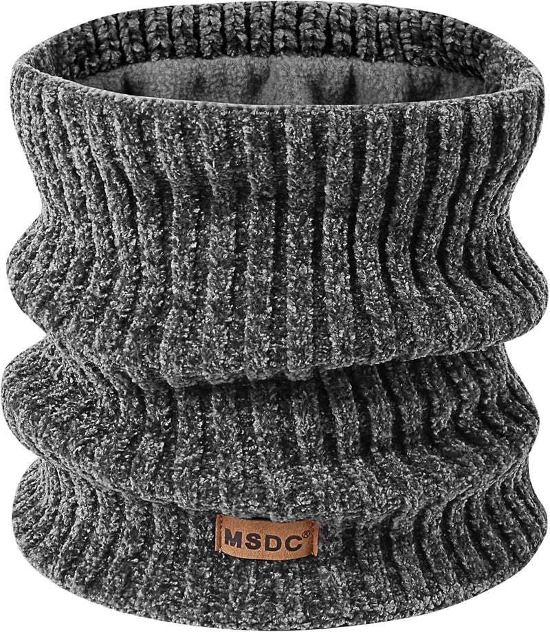 MSDC Winter Scarf for Women Neck Gaiter Warmer Chenille Fleece Face Mask Covering for Cold Weather Gifts - Image 1